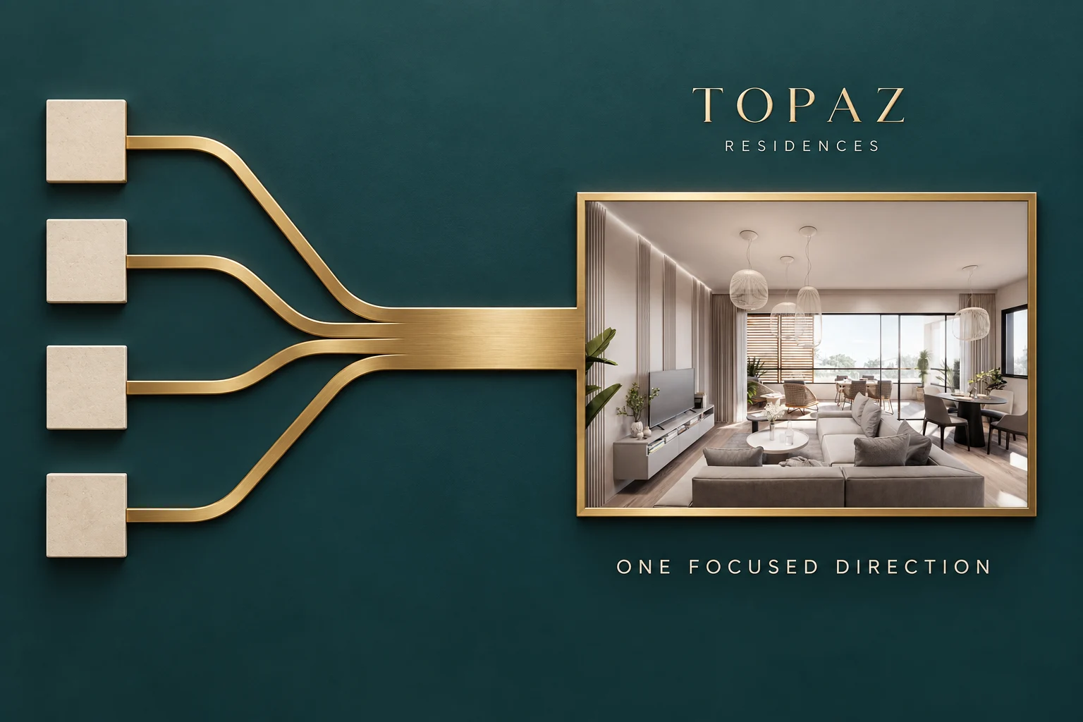 Four visual channels merging into one to illustrate campaign consolidation