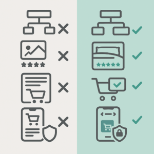 Before-After eCommerce design illustration